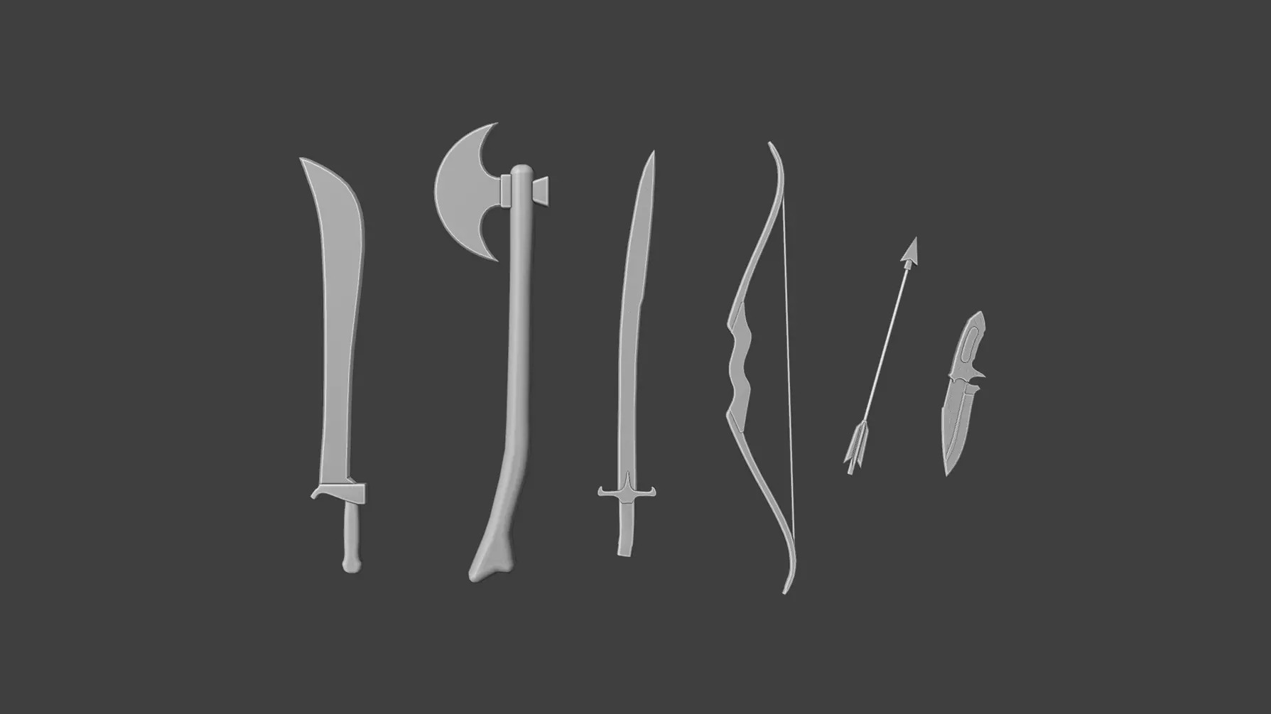Medieval Weapons 3D model_0
