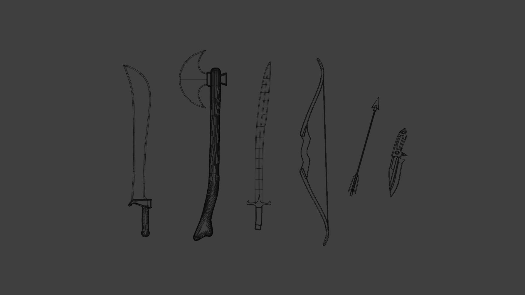 Medieval Weapons 3D model_13