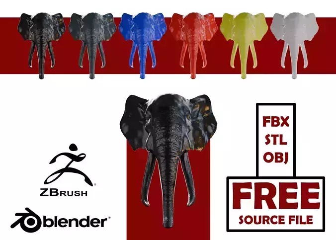 elephant head sculpture