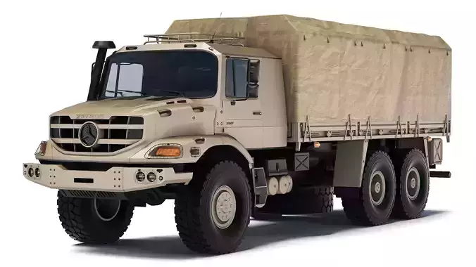 Mercedes-Benz Zetros 3042 tarpaulin body 2019 3D model