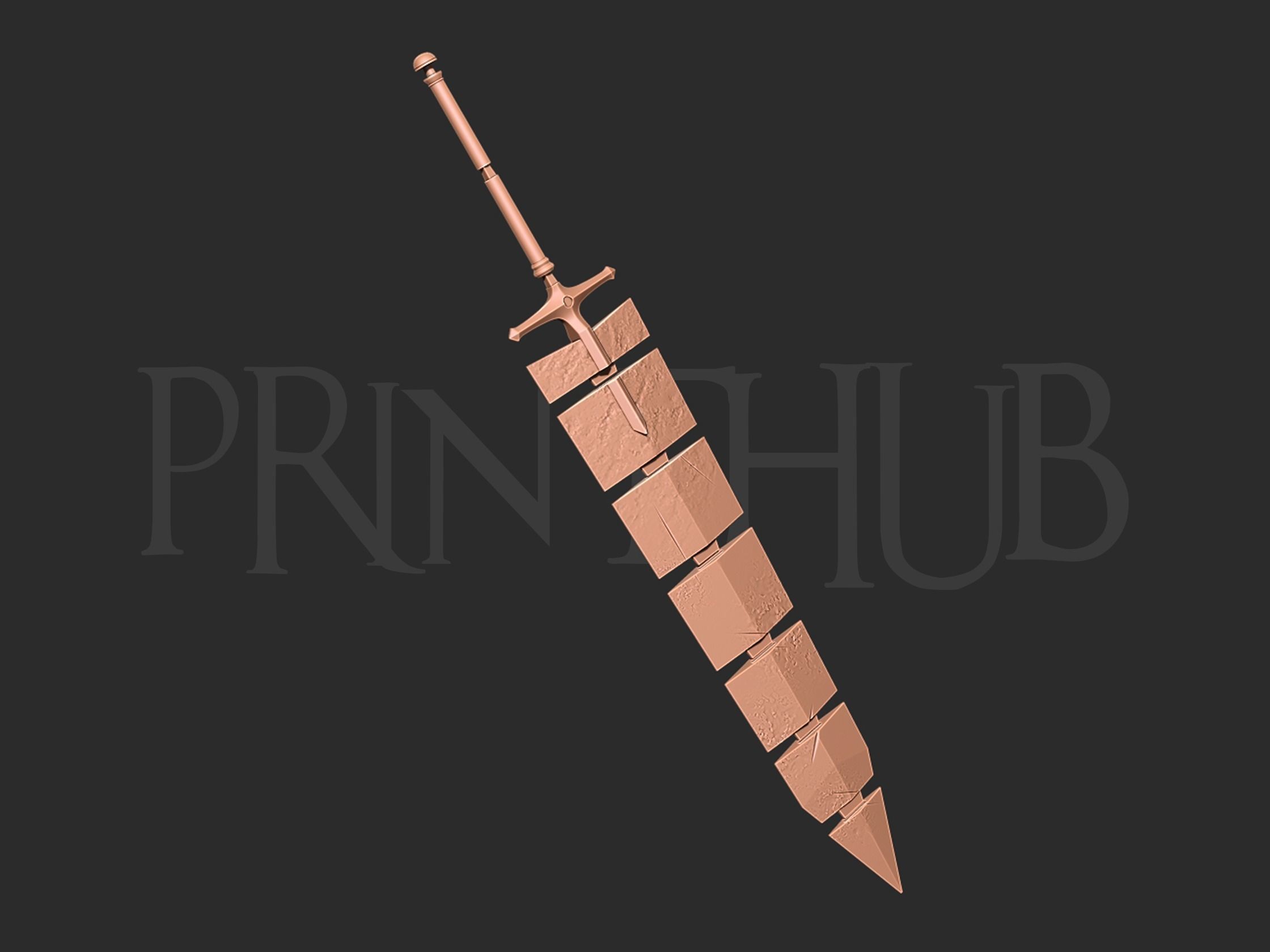 Asta Demon Slayer Sword - Black Clover Weapon 3D print model_7