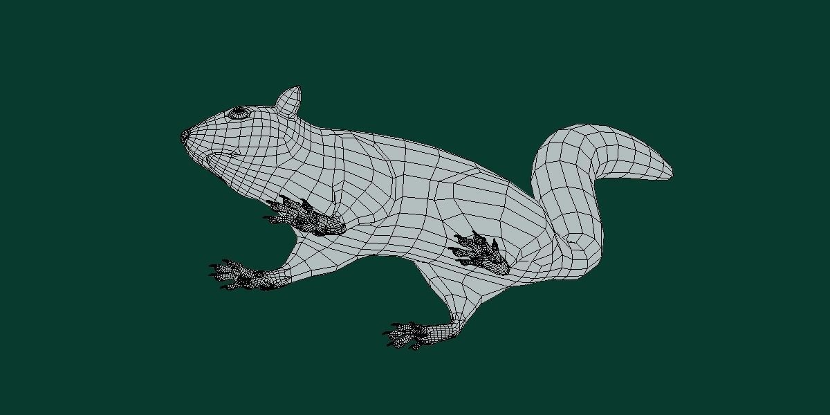 Fox Squirrel Rodent Low-poly 3D model_10