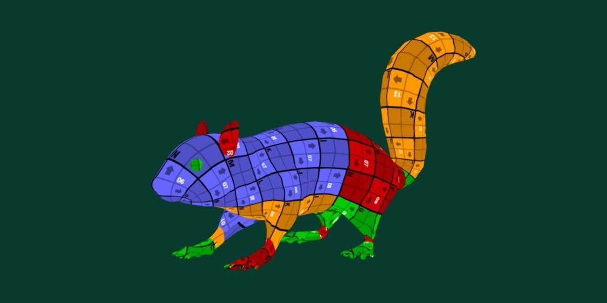 Fox Squirrel Rodent Low-poly 3D model_8