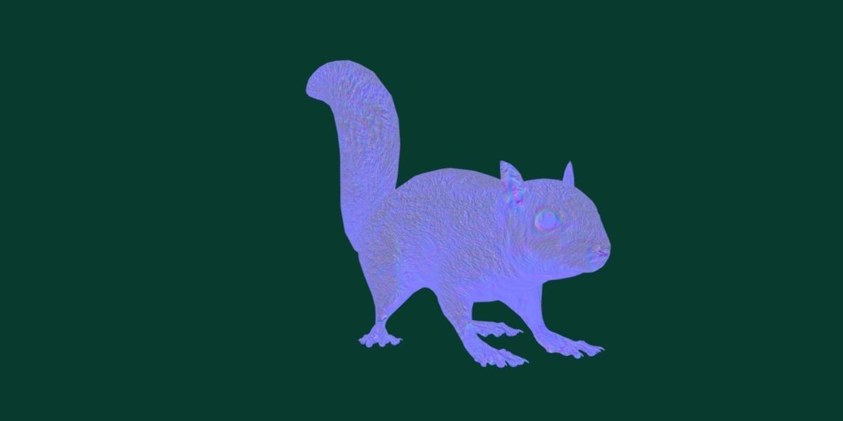 Fox Squirrel Rodent Low-poly 3D model_16