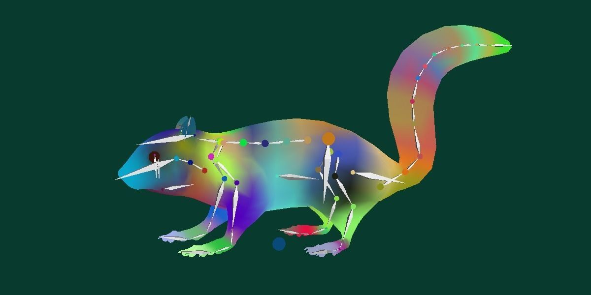 Fox Squirrel Rodent Low-poly 3D model_13