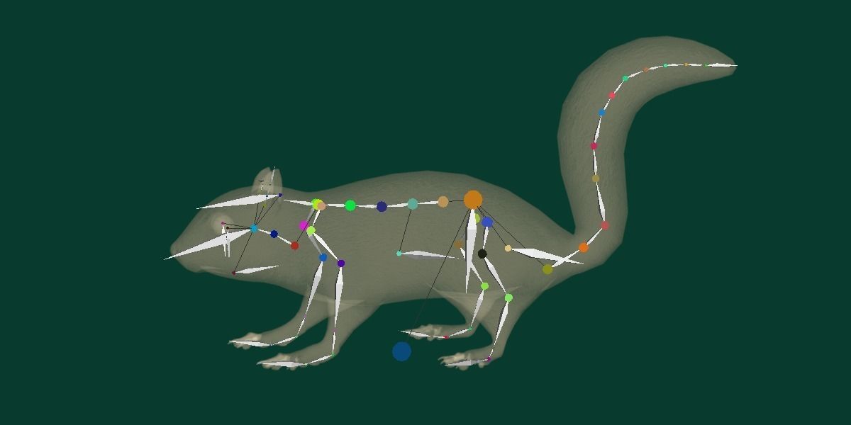 Fox Squirrel Rodent Low-poly 3D model_12