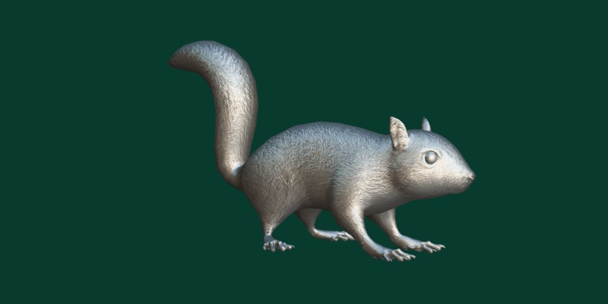 Fox Squirrel Rodent Low-poly 3D model_4