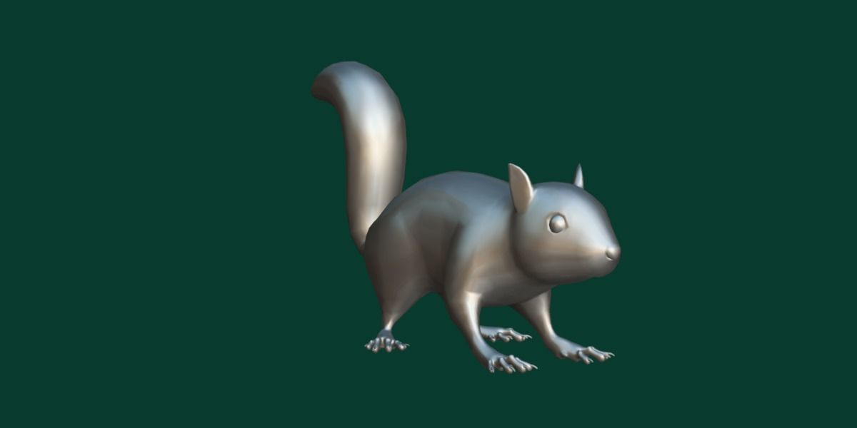 Fox Squirrel Rodent Low-poly 3D model_19