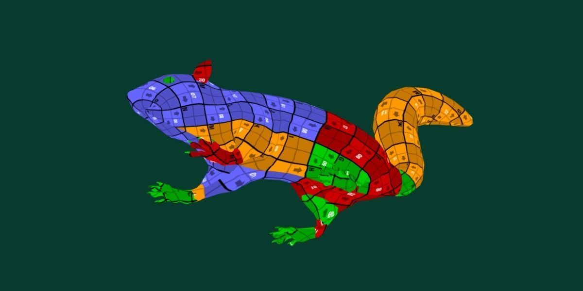 Fox Squirrel Rodent Low-poly 3D model_9
