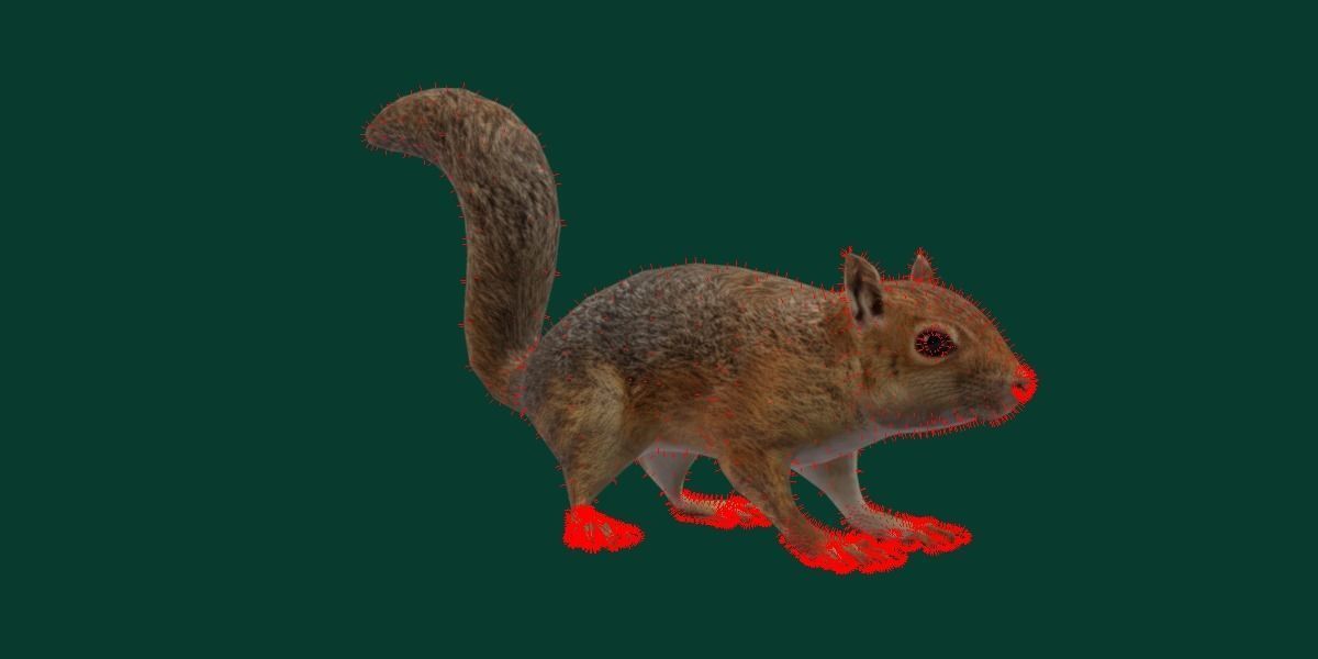 Fox Squirrel Rodent Low-poly 3D model_6