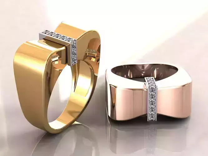 Ribbon Flake D Ring 3D print model