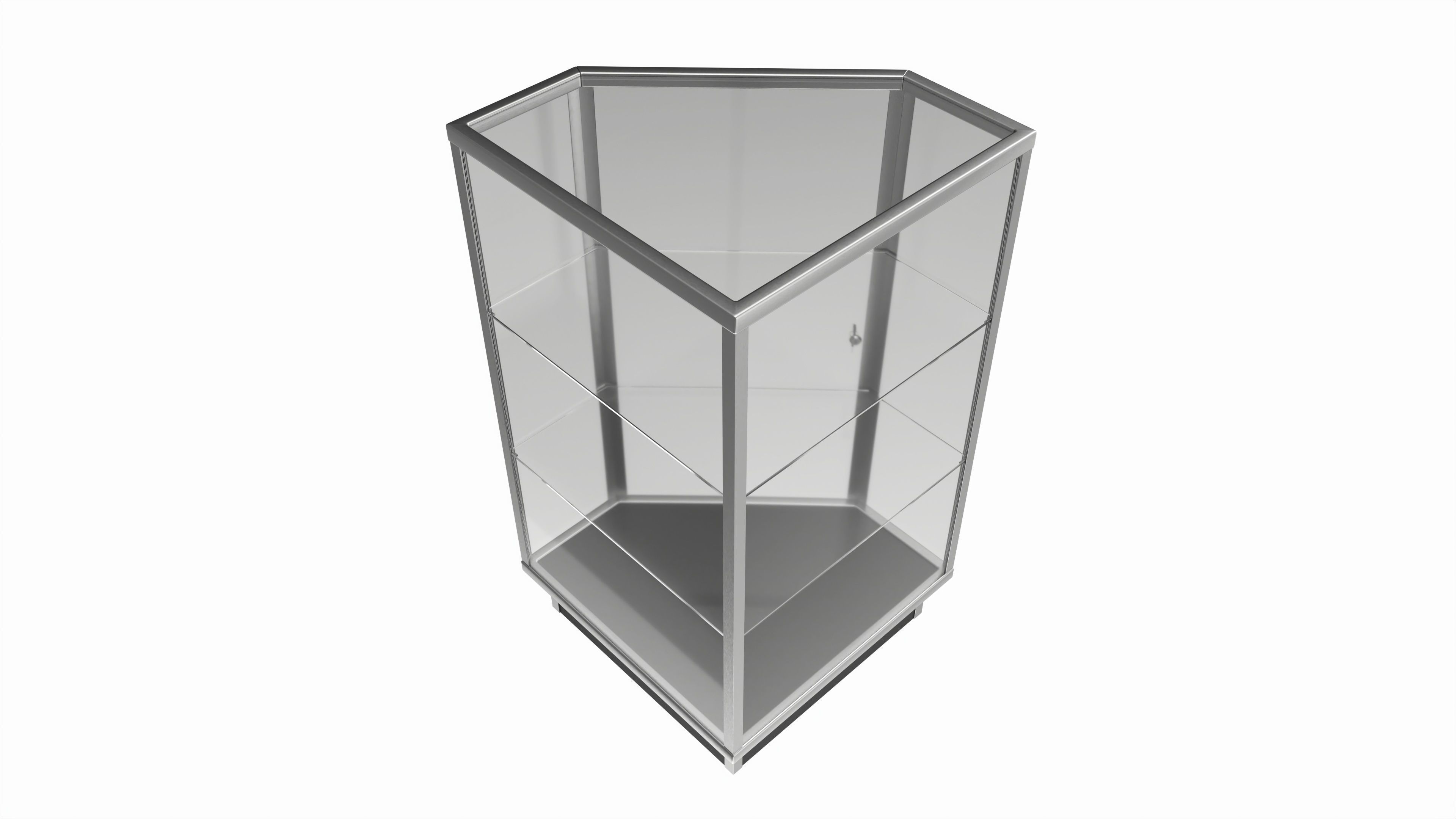 Store Corner Glass Showcase 3D model_2