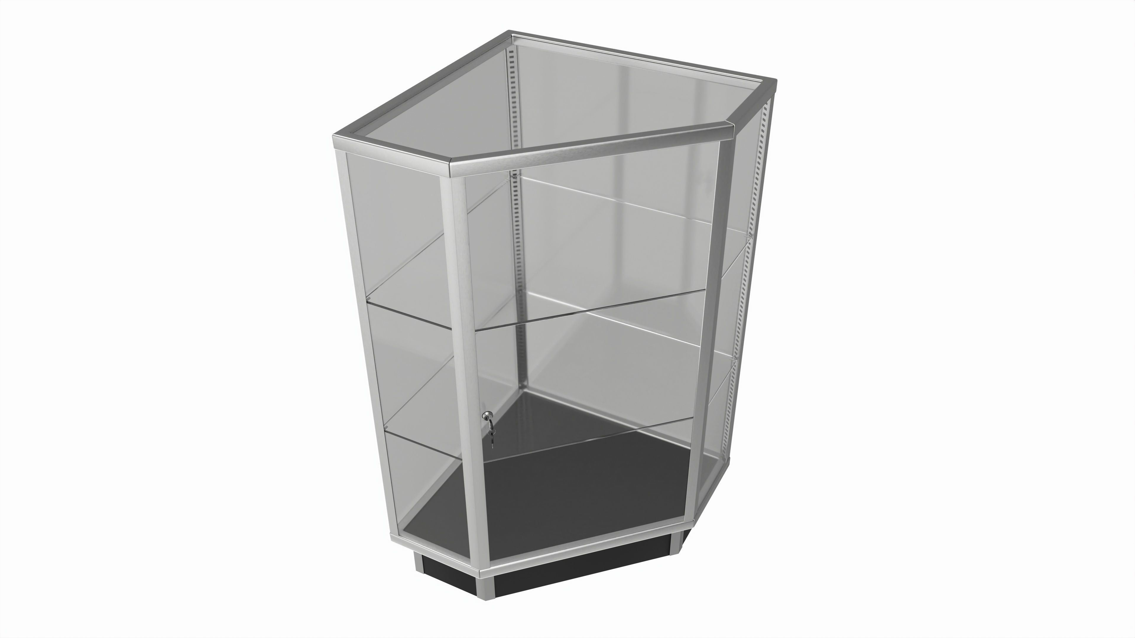 Store Corner Glass Showcase 3D model_1
