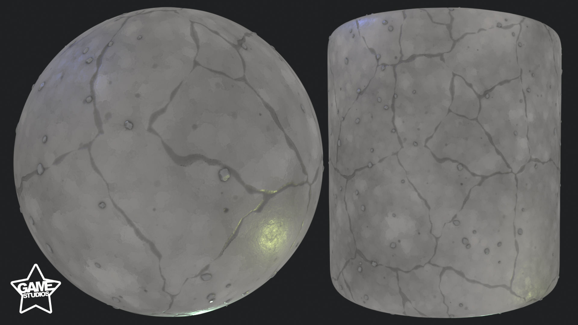 Stylized Cracked Concrete Material 02 - Substance 3D Designer Texture_2