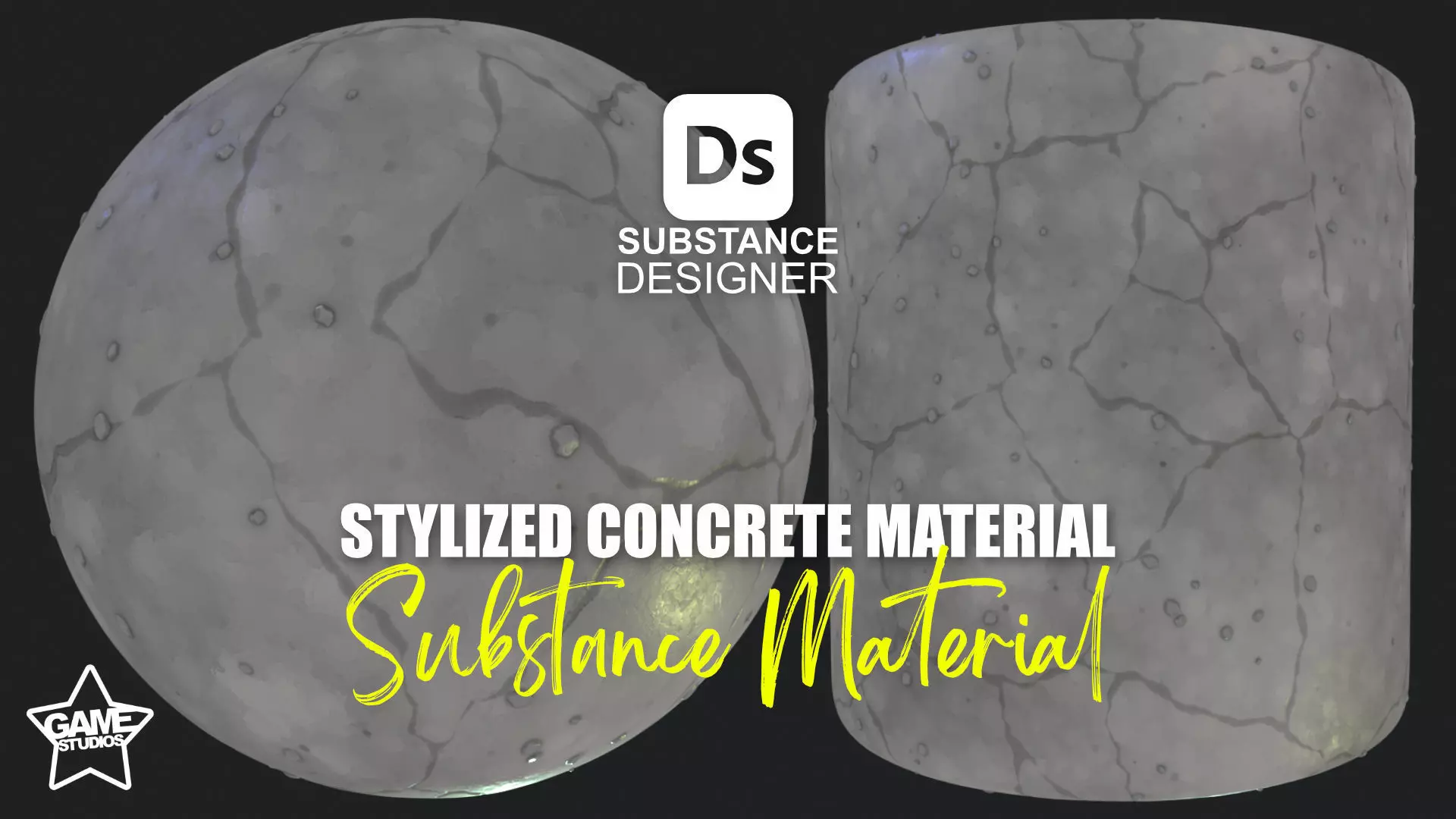 Stylized Cracked Concrete Material 02 - Substance 3D Designer Texture_0