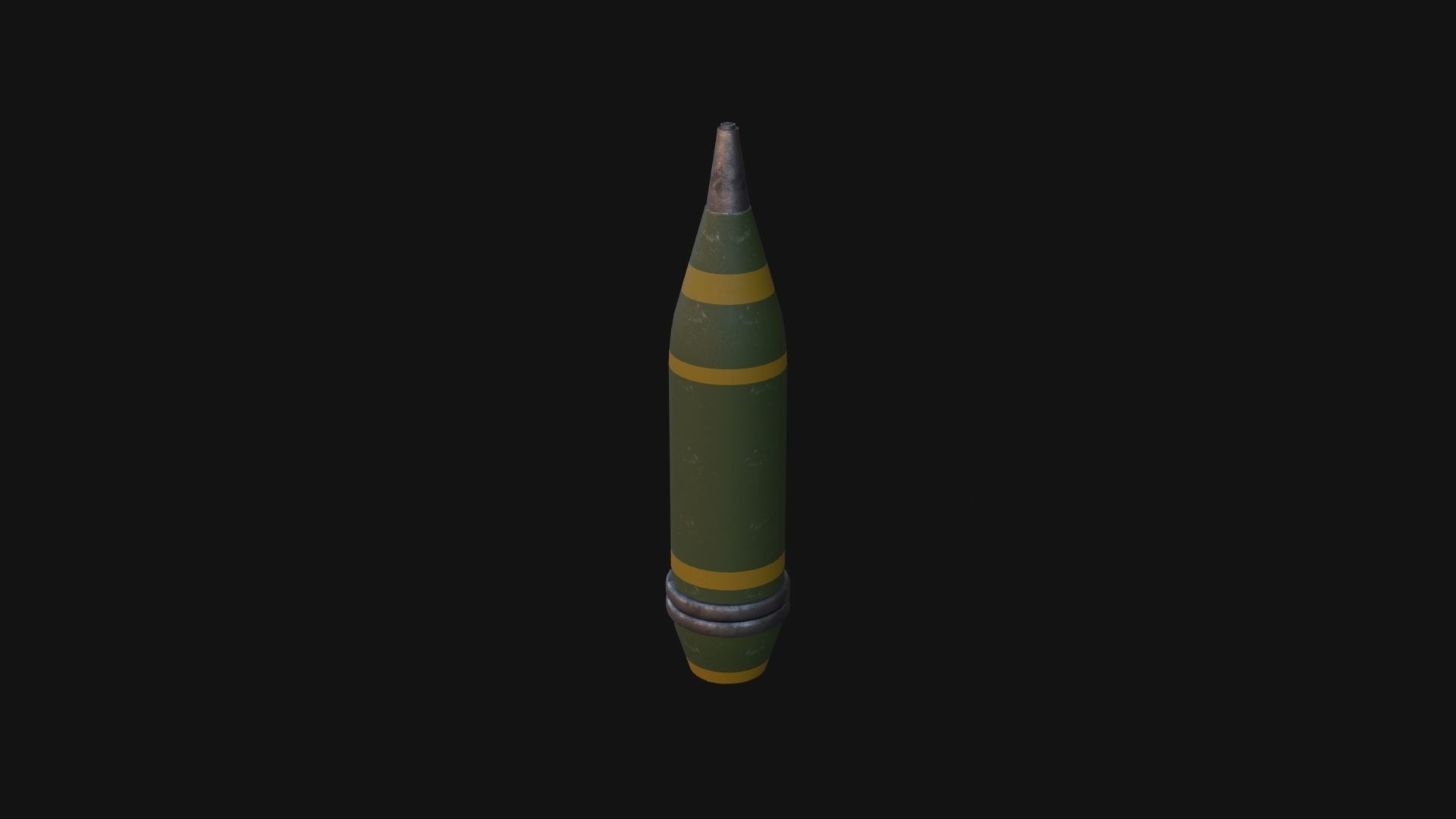 Artillery Projectile Low-poly 3D model_1