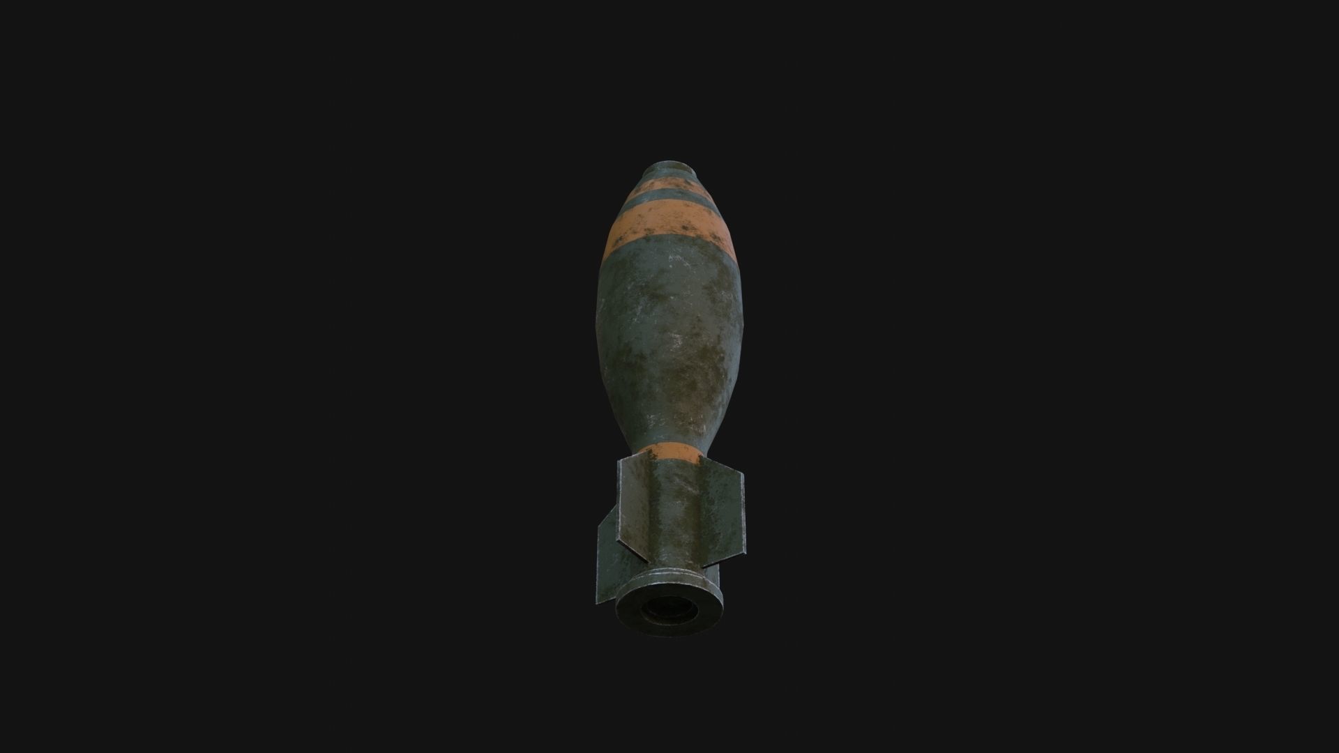Torpedo old bomb Low-poly 3D model_5