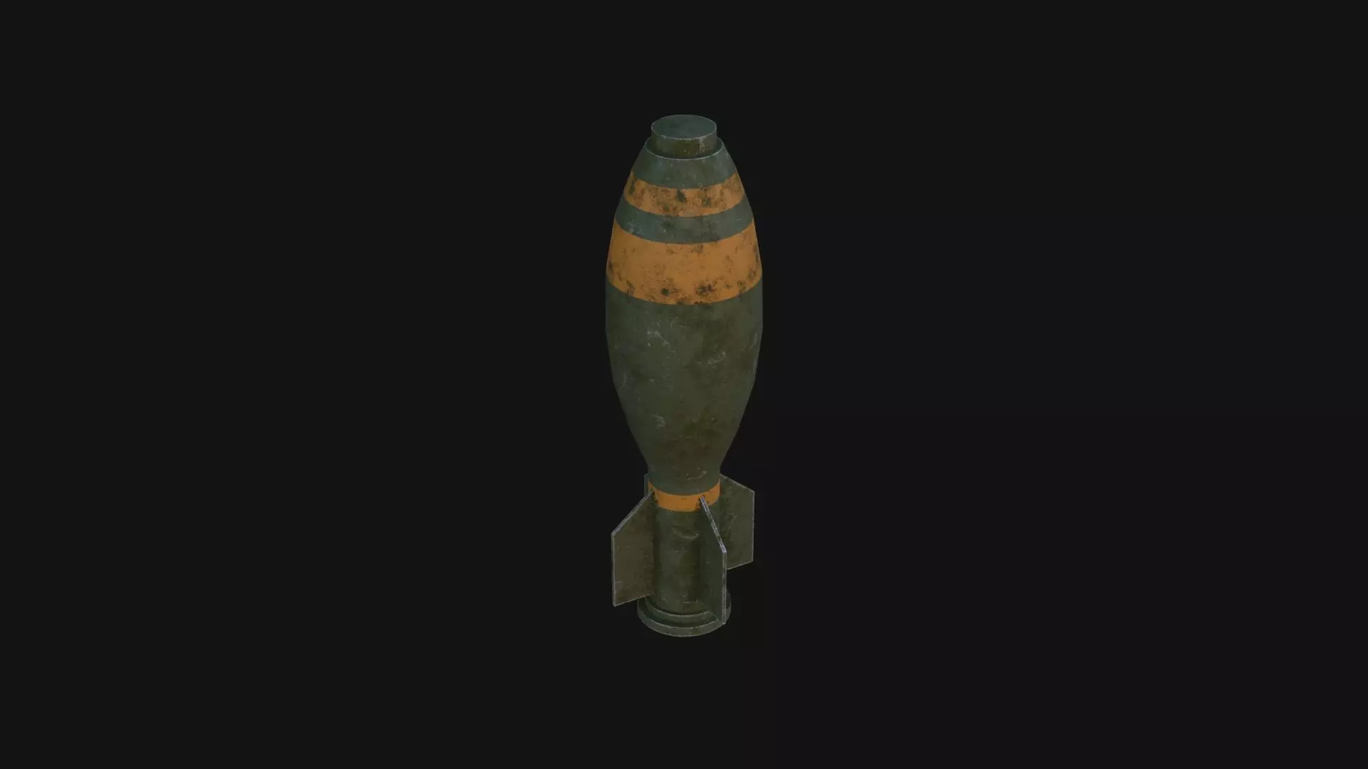 Torpedo old bomb Low-poly 3D model_0