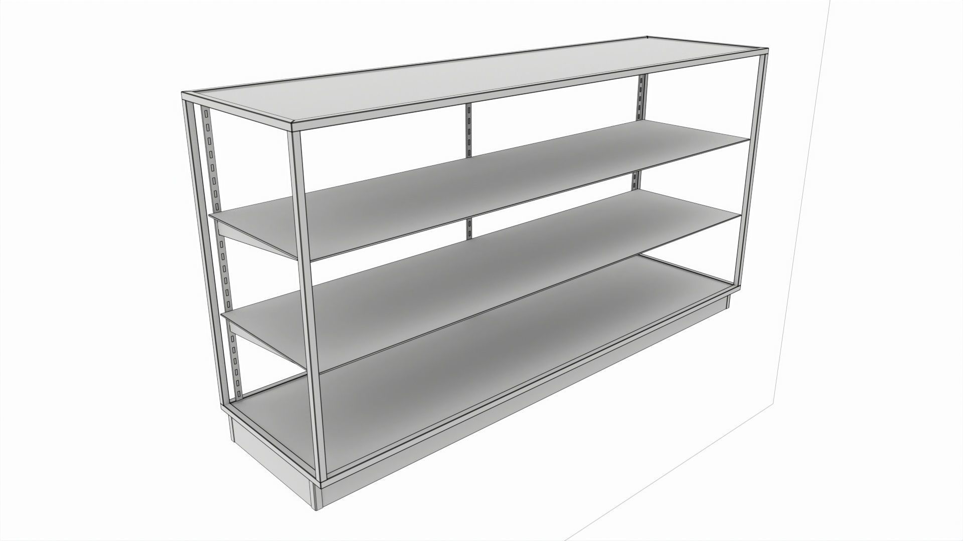 Store Glass Cabinet Showcase Large 3D model_7