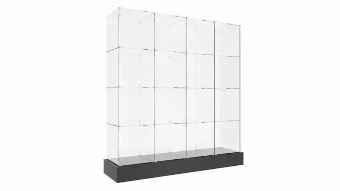 Store Glass Cube Display Shelf