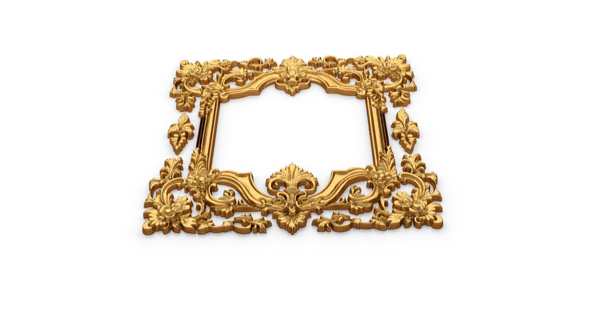 Plaster decorative frame ornament 14 3D model_2