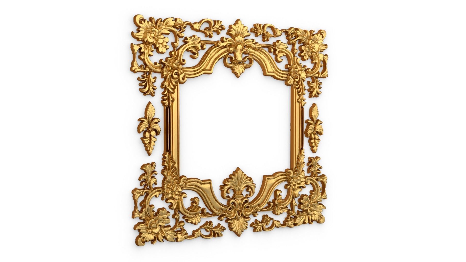 Plaster decorative frame ornament 14 3D model_3