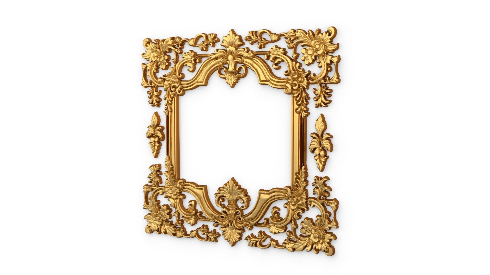 Plaster decorative frame ornament 14 3D model_1