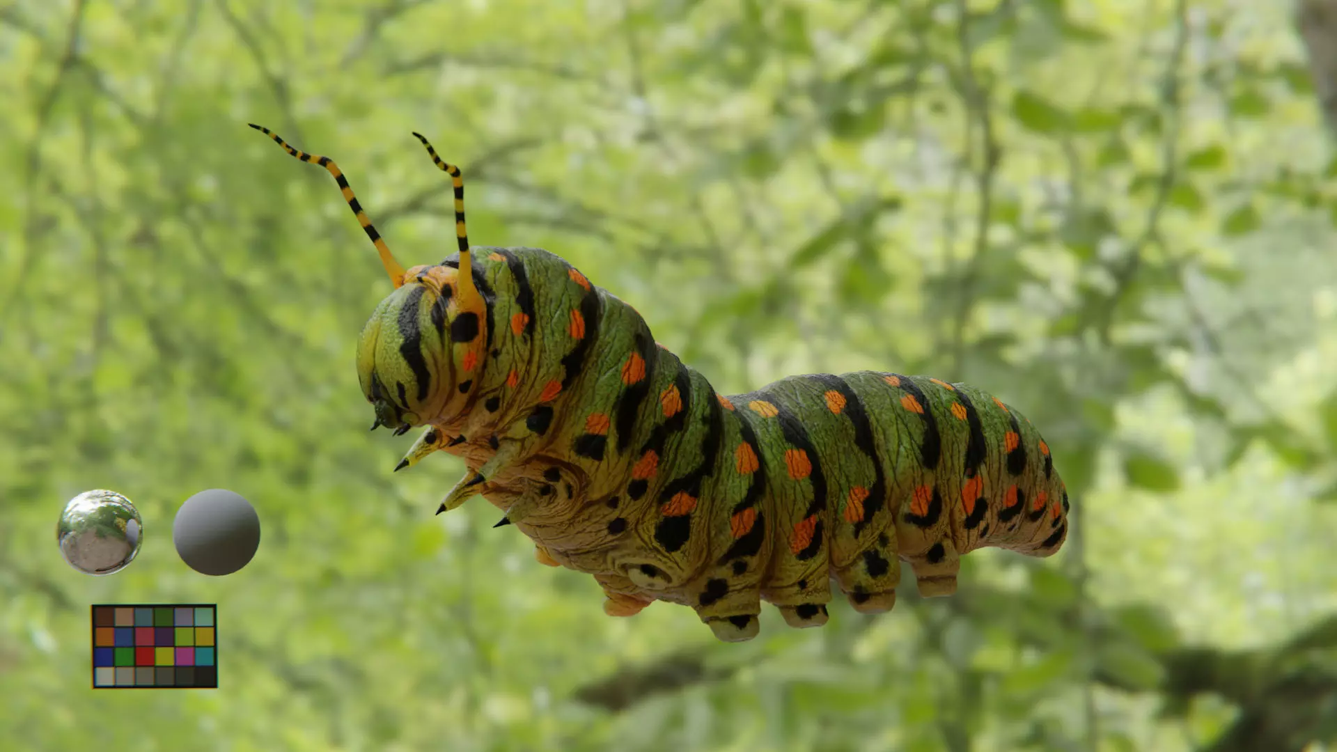 Caterpillar Low-poly 3D model_0