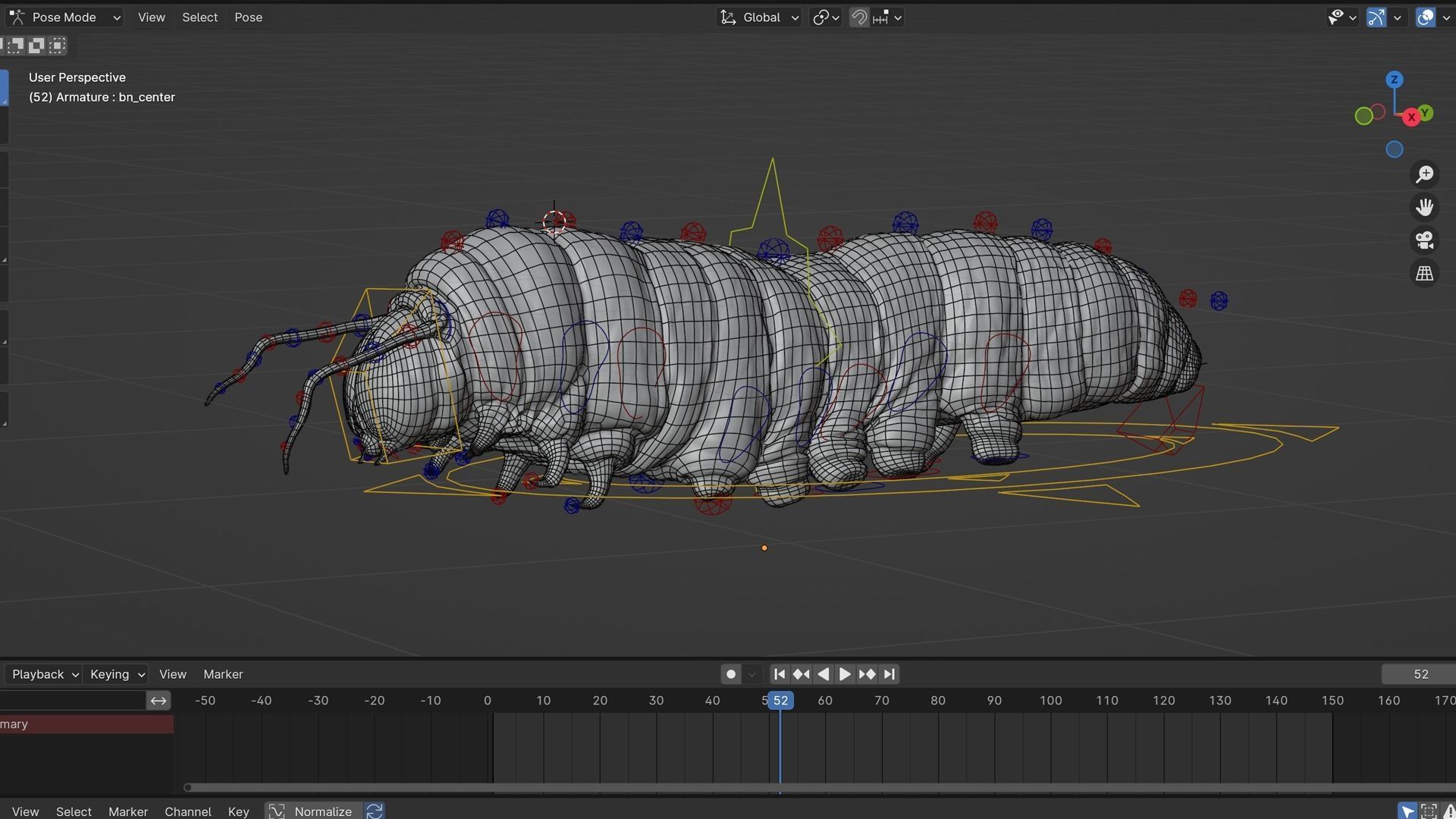 Caterpillar Low-poly 3D model_4