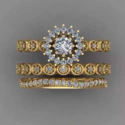 3 into 1  Women Ring 3D print modeL