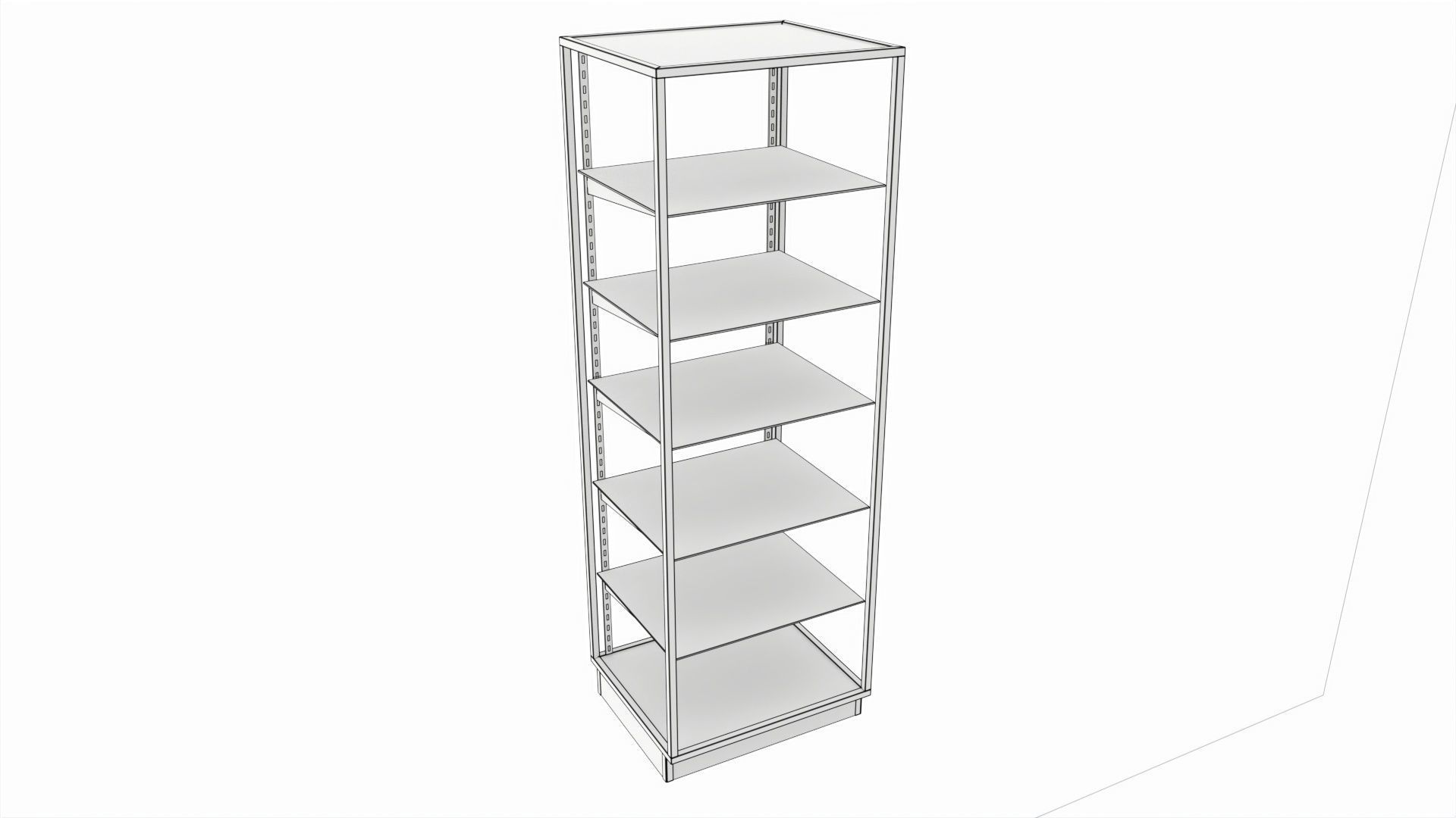 Store Glass Shelf Showcase Tall 3D model_6