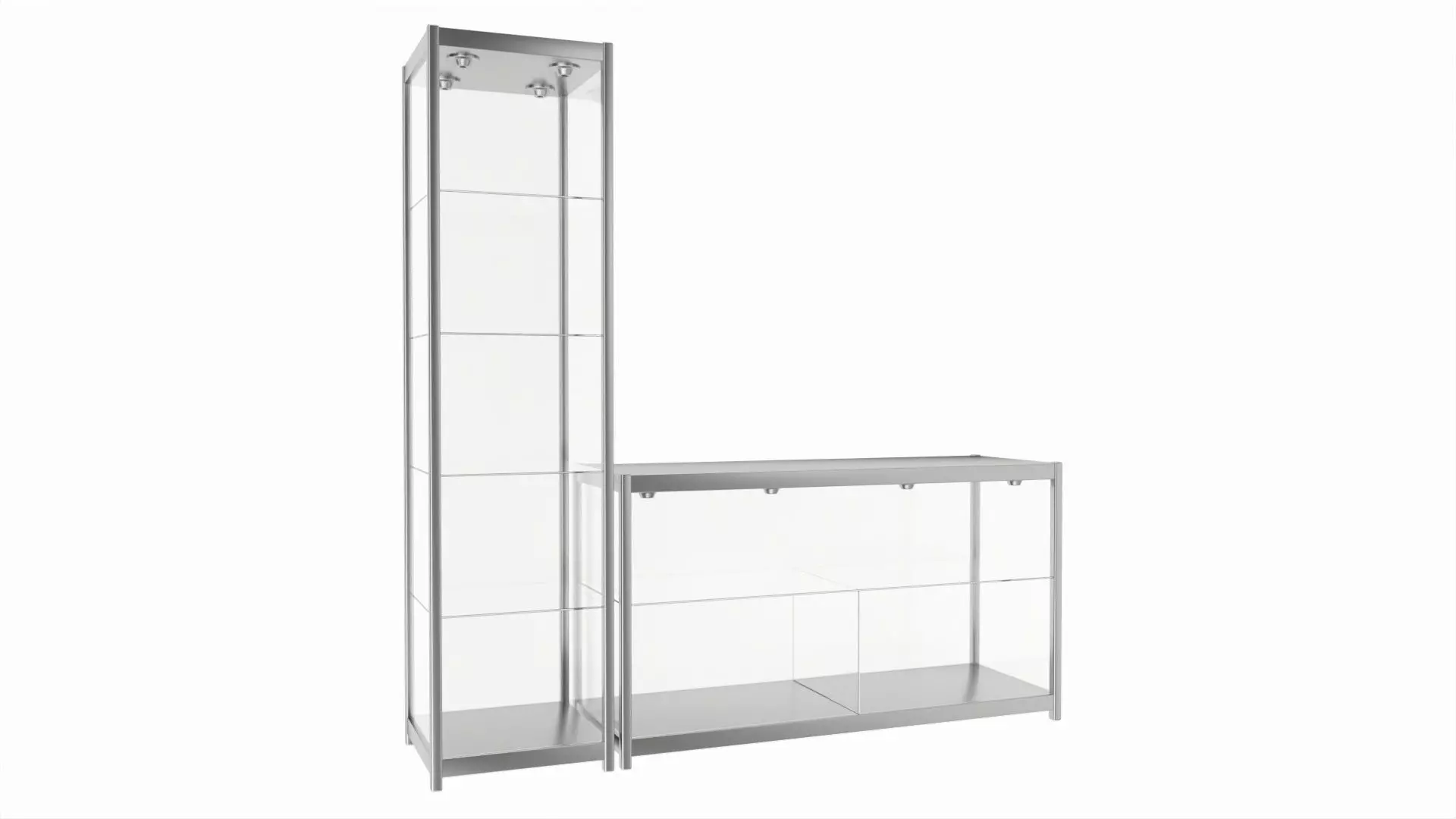 Store Glass Tower Display Case 3D model_0