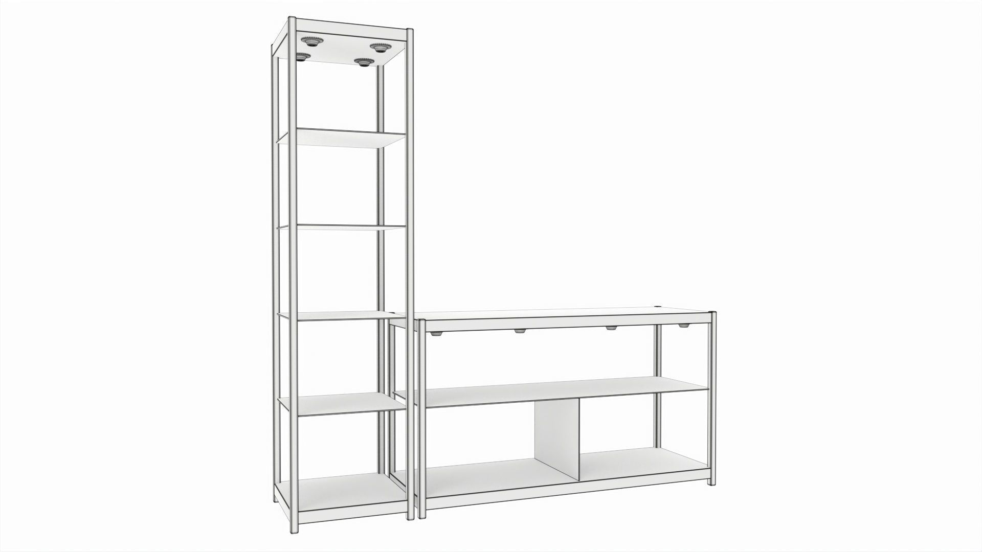 Store Glass Tower Display Case 3D model_7