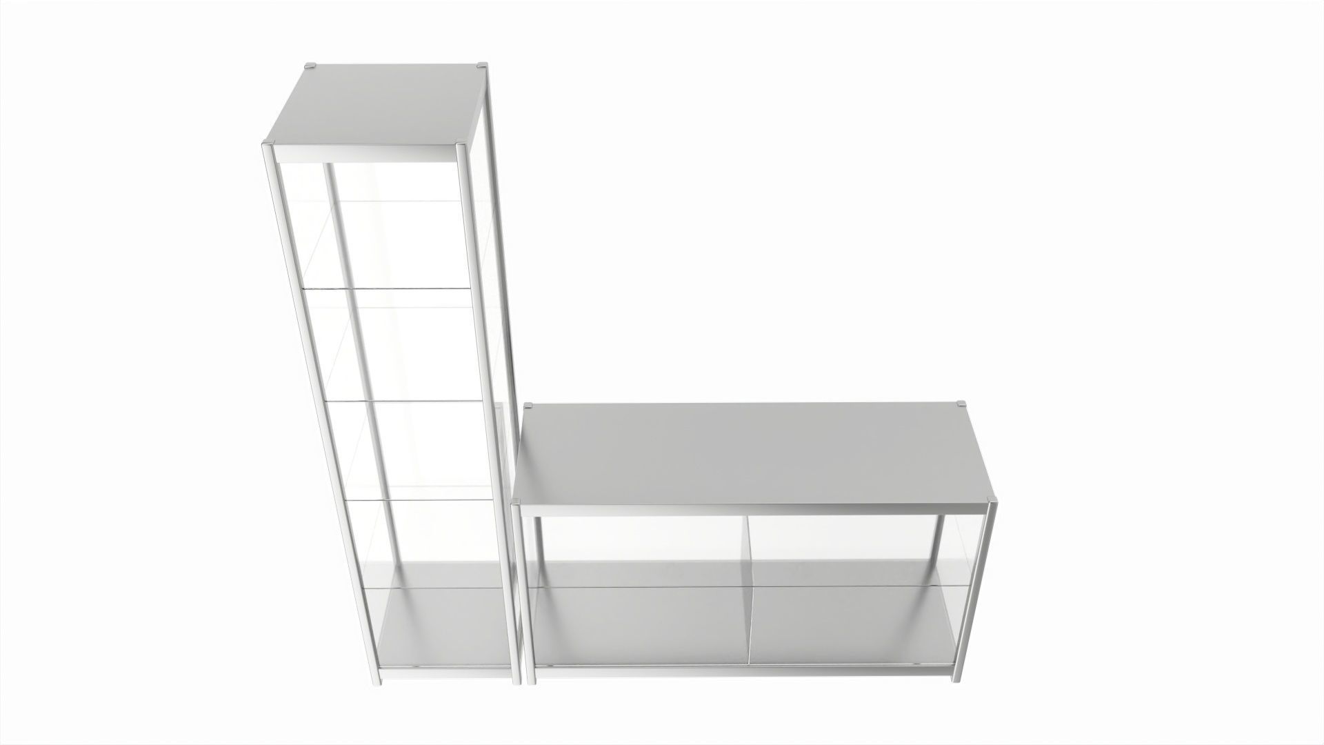 Store Glass Tower Display Case 3D model_1