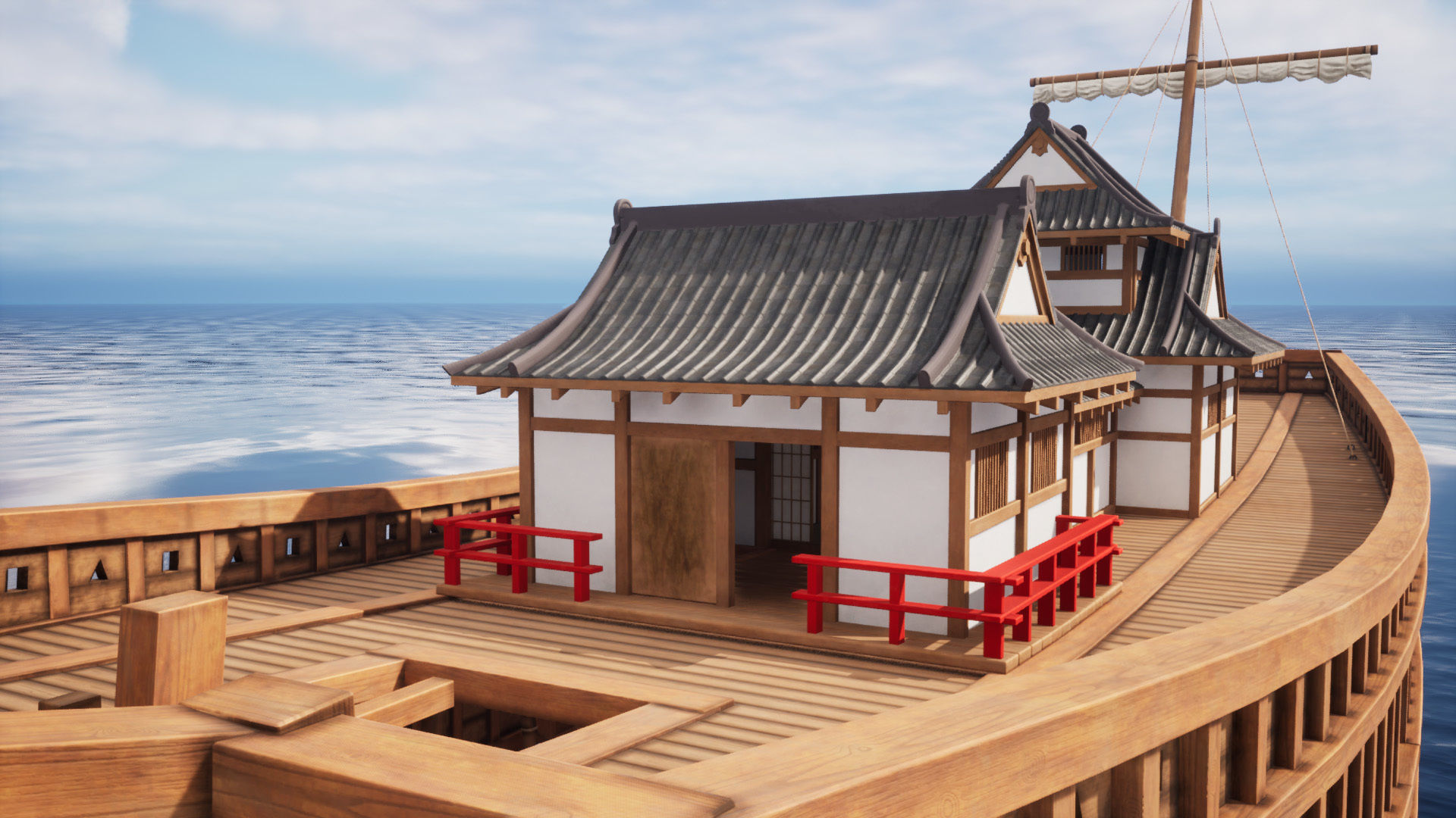 Atakebune - Japanese warship Low-poly 3D model_19