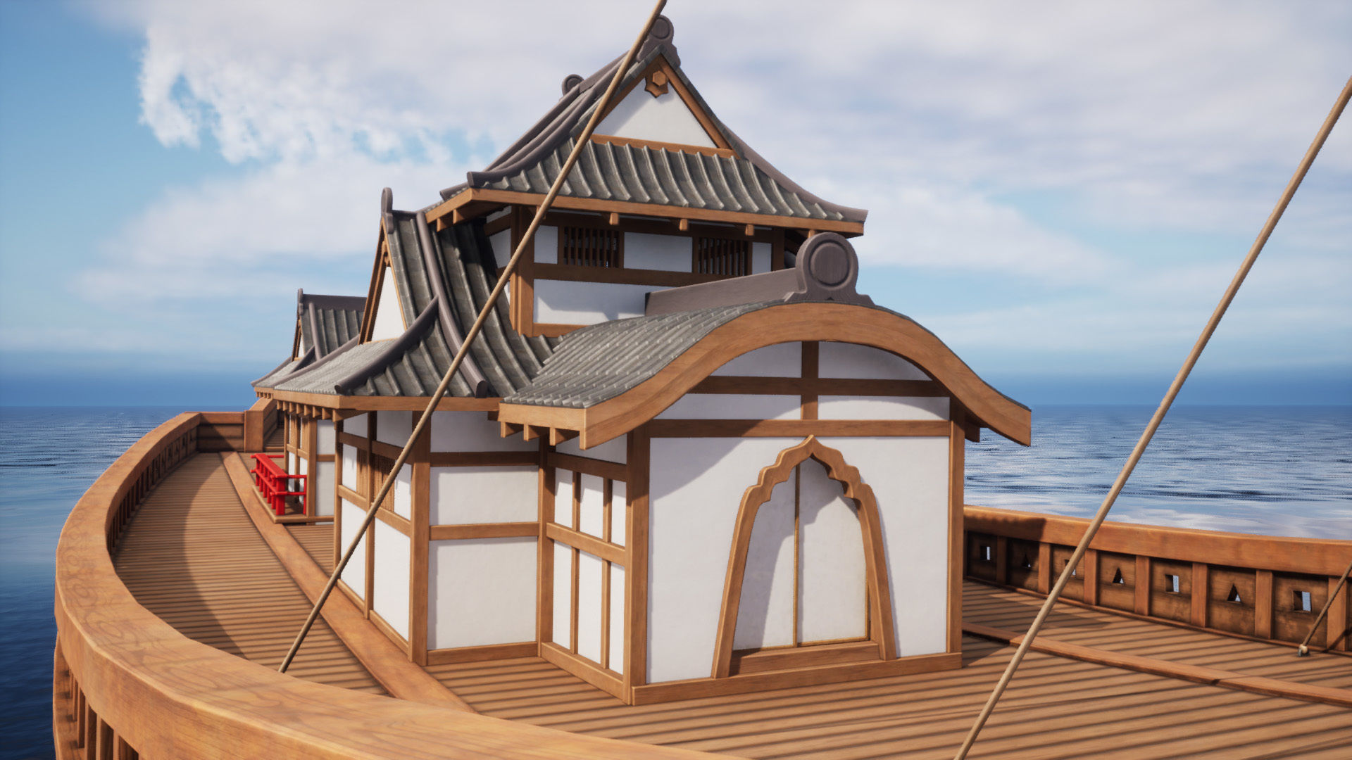 Atakebune - Japanese warship Low-poly 3D model_6