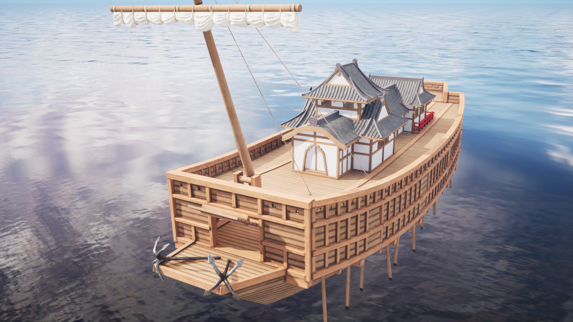 Atakebune - Japanese warship Low-poly 3D model_23