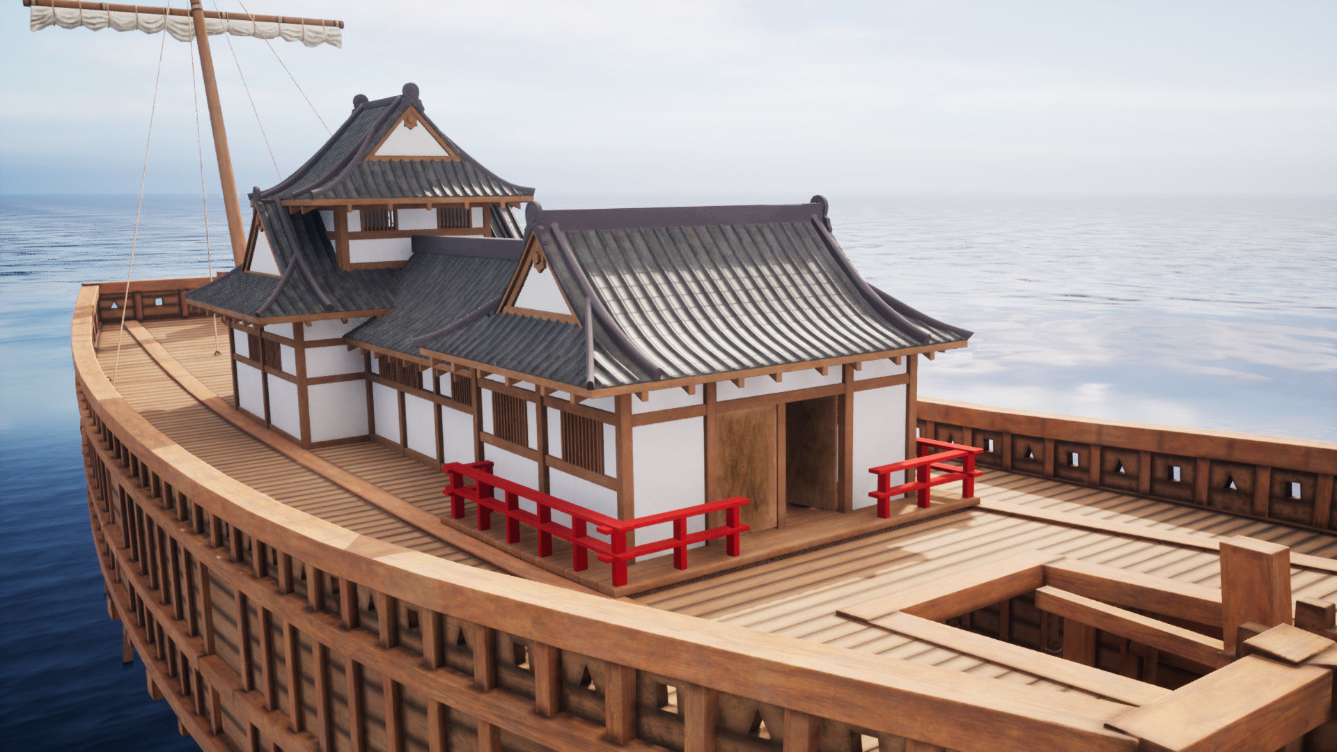 Atakebune - Japanese warship Low-poly 3D model_9