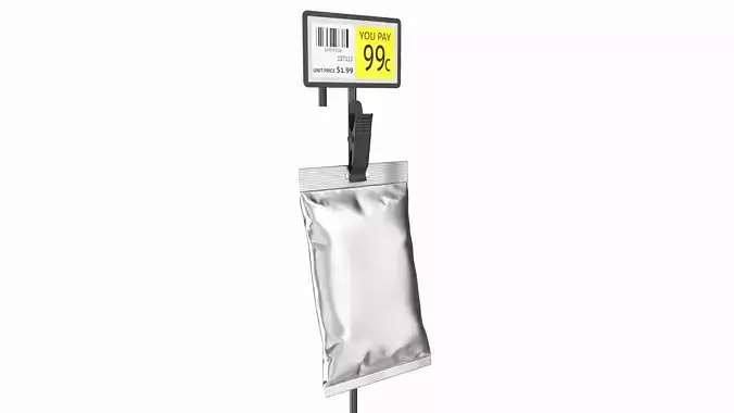 Store Merchandise Clip Hangers with Label Holder 3D model