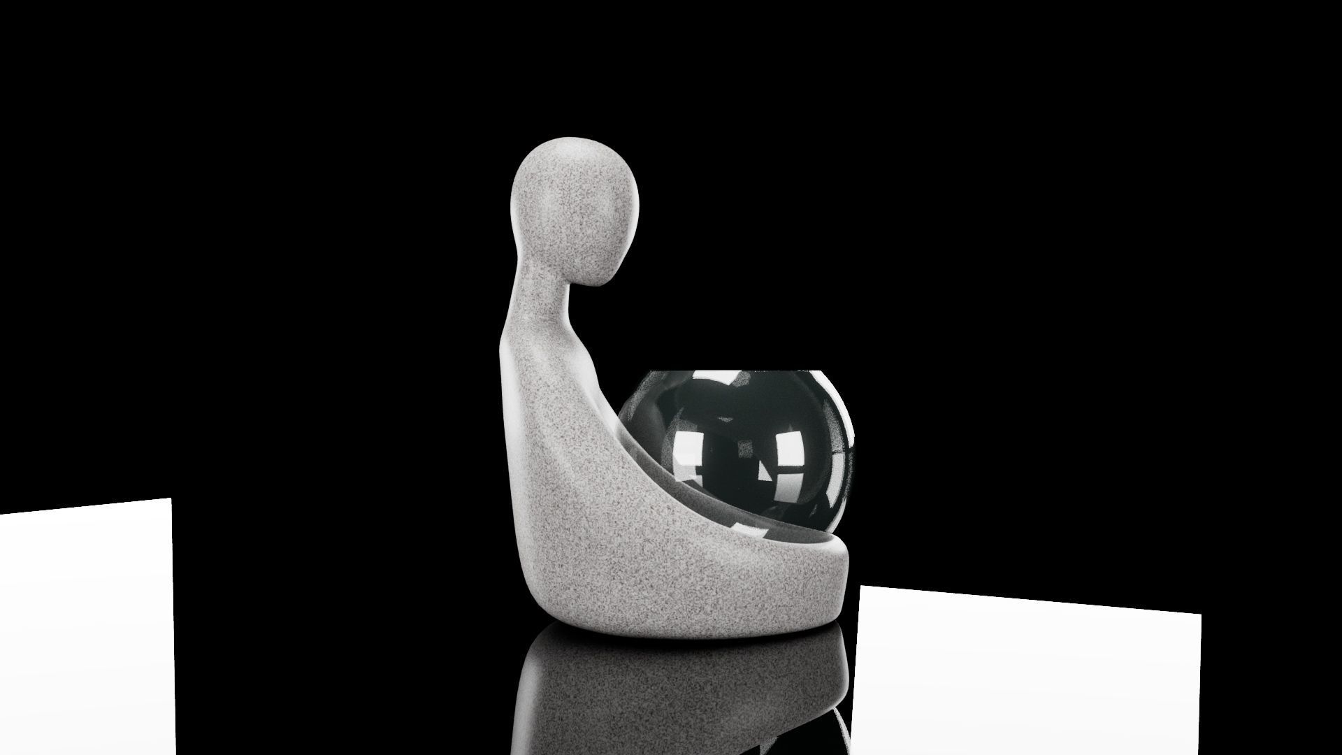 statue flower pot 3D print model_2