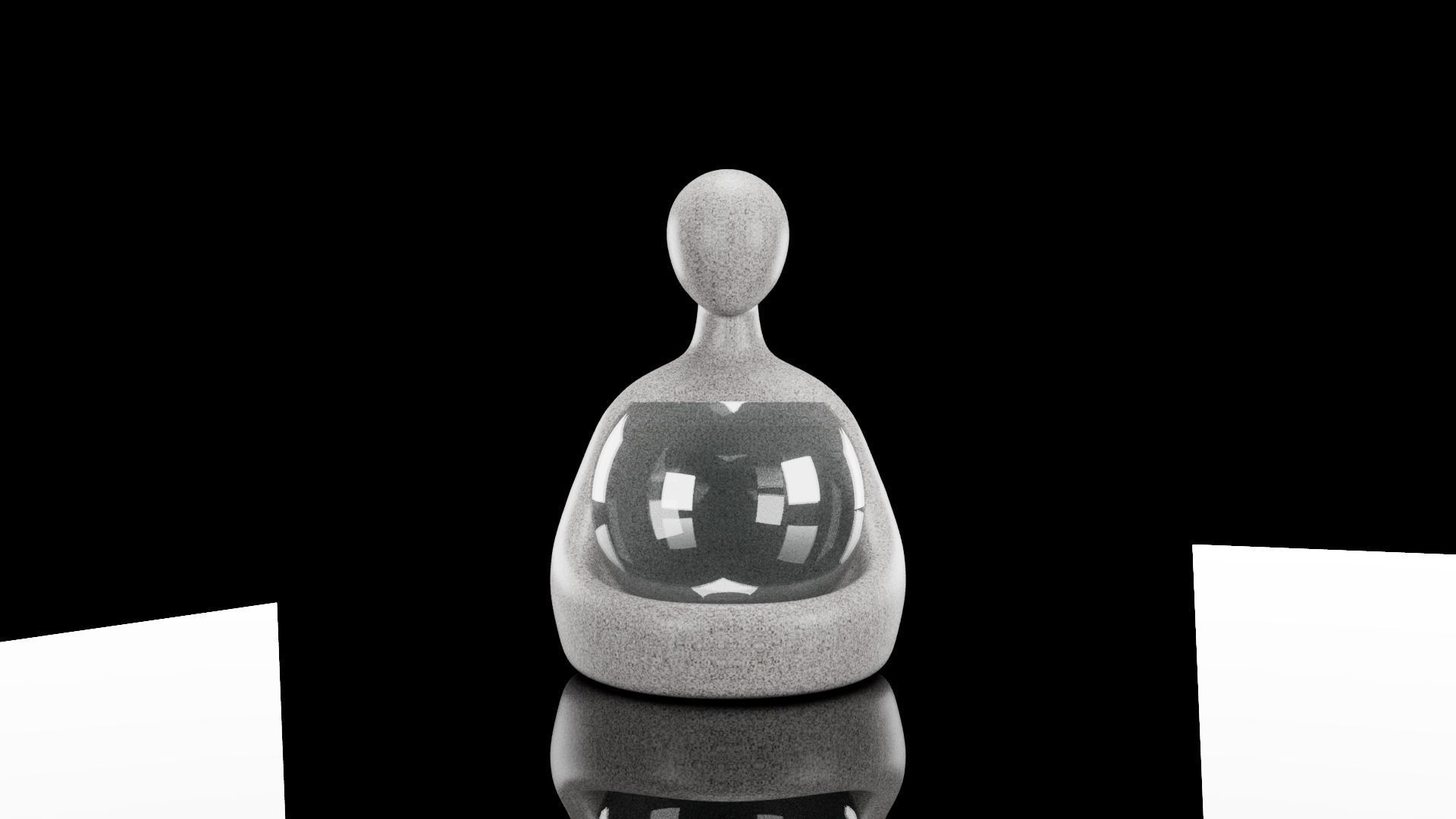 statue flower pot 3D print model_1