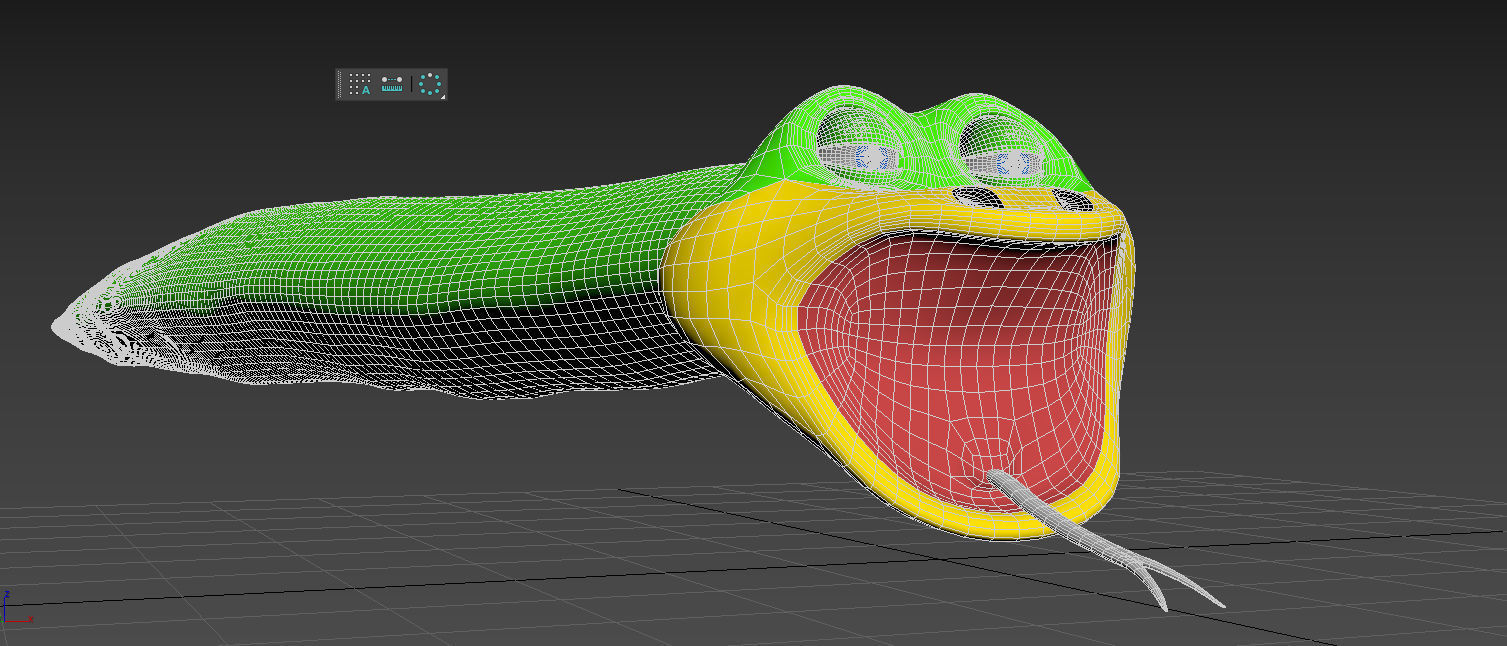 Green Snake Low-poly 3D model_3