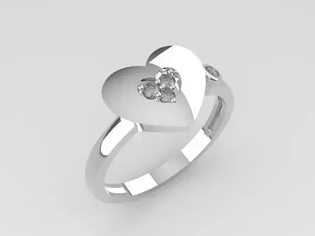 Simple heart style women ring