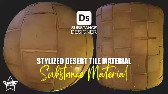 Stylized Desert Tiles Material 07 - Substance 3D Designer Texture
