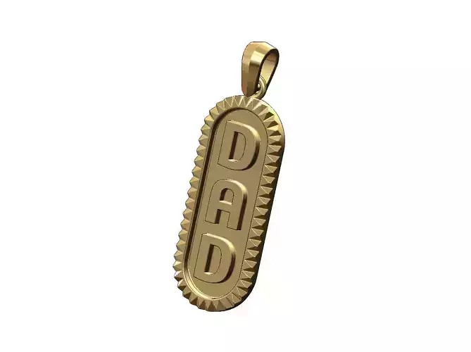 Fluted dad slot pendant with bail 3D print model