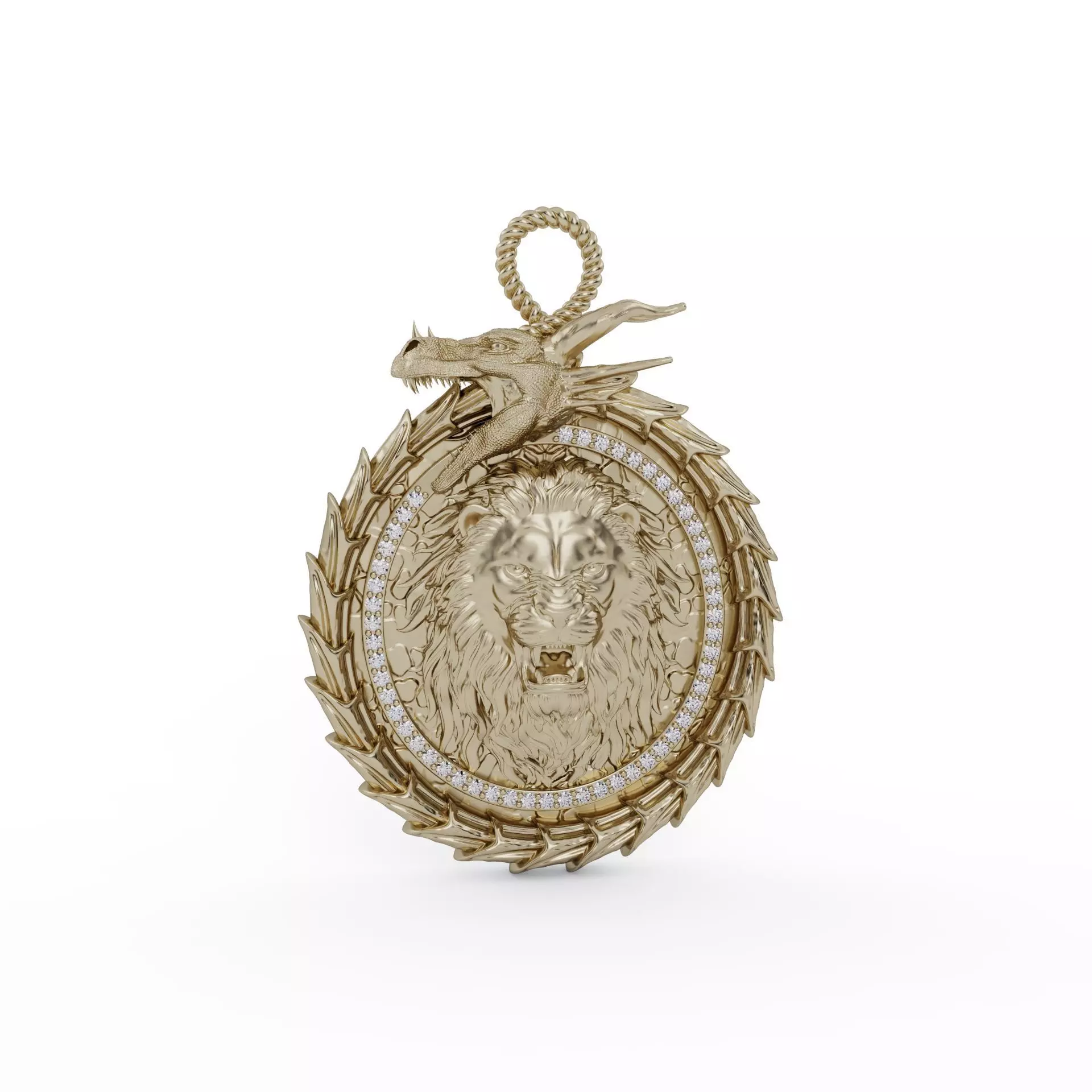 Dragon and Lion pendnat 3D print model_0