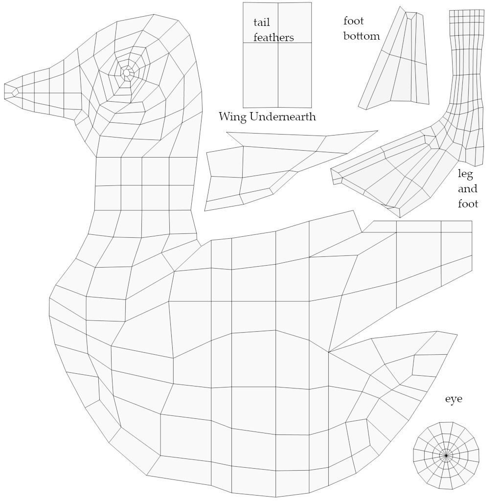 Animated Mallard Ducks Low-poly 3D model_7