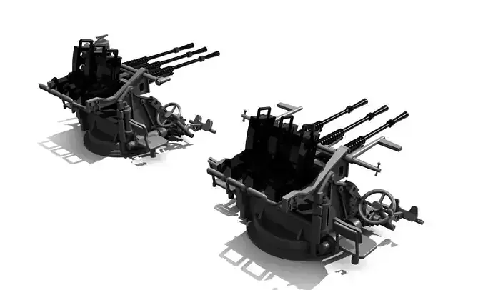 triple guns Japan WWII