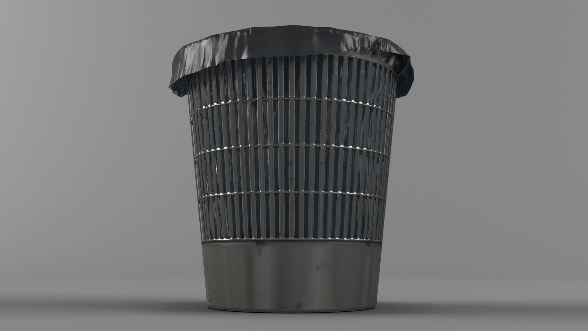 Trash bin and crumpled paper collection LowPoly PBR Low-poly 3D model_4