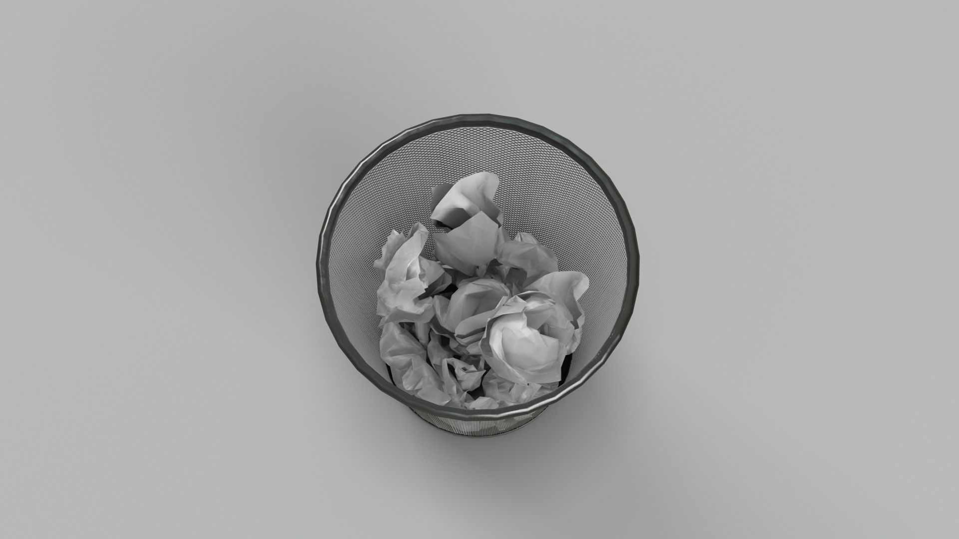 Trash bin and crumpled paper collection LowPoly PBR Low-poly 3D model_29
